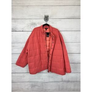 Torrid Plus Size Rose Salmon Quilted Duofold Jacket Size 4X